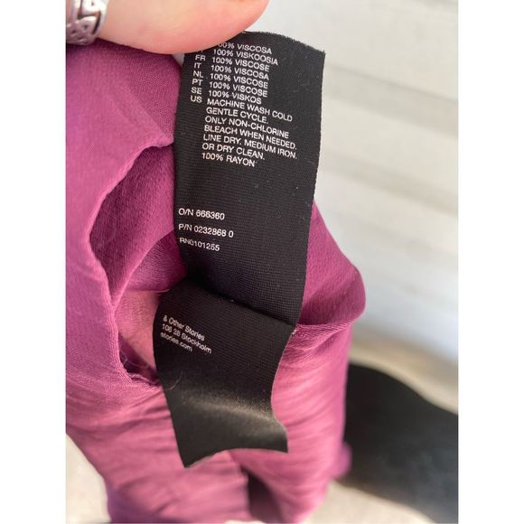 & Other Stories Purple Pink Dress, Viscose Shift Patch Pockets, Size 12, MP $199 - Picture 4 of 7